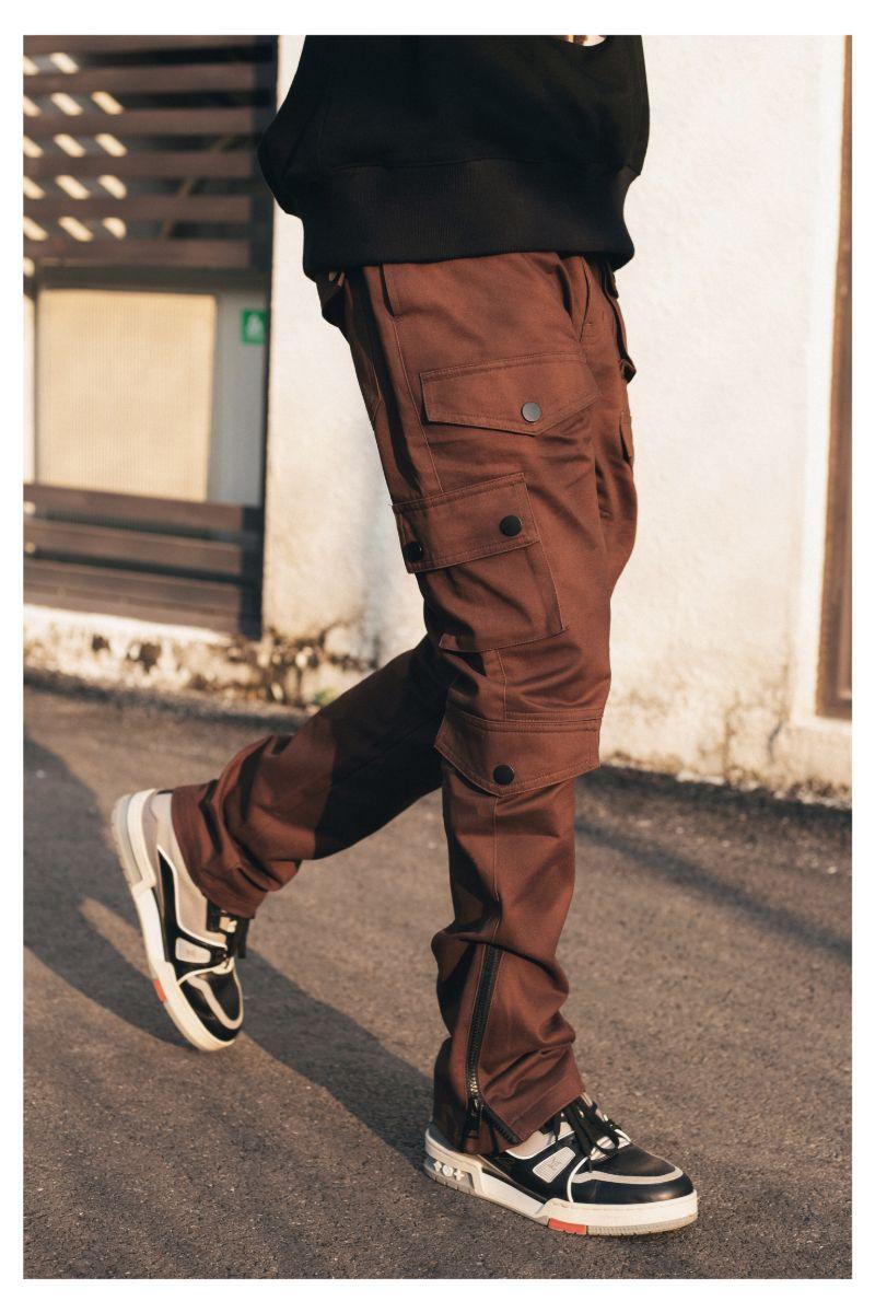 Antidote Brown Multi Pocket Adjustable Trousers