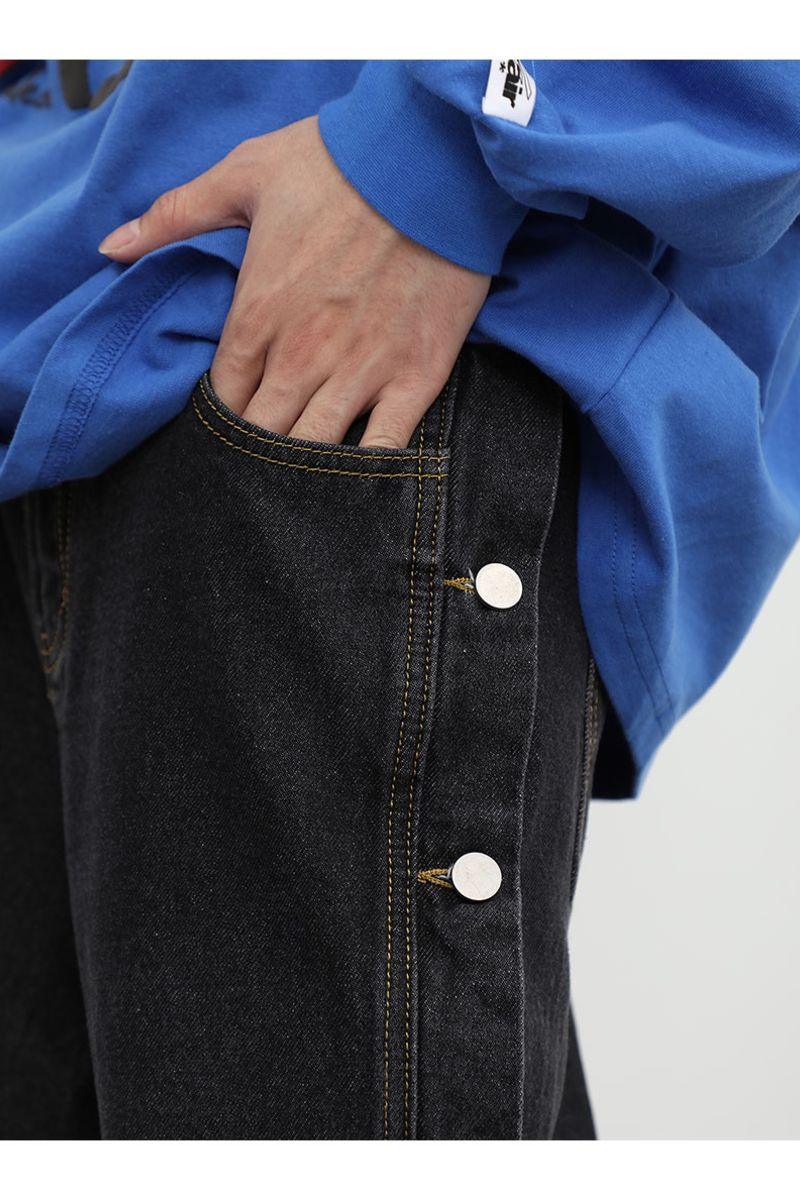 CZ Washed Button Jeans