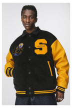 ANT Yellow Woolen Embroidered Varsity Jacket