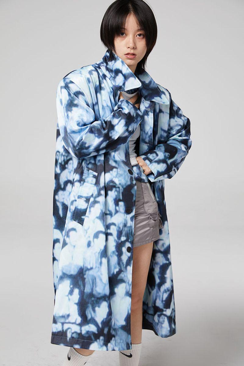 CZ Faces Printed Coat