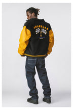 ANT Yellow Woolen Embroidered Varsity Jacket