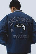 Antidote Embroidered Logo Baseball Jacket