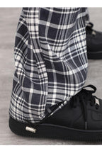 CZ Plaid Loose Straight Trousers