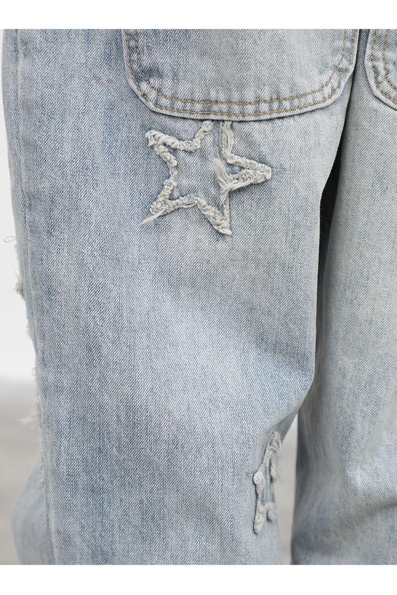 CZ Stars Patches Flared Jeans - UK Only