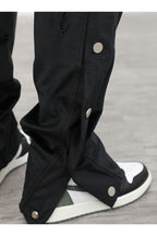 CZ Suede Buttons Straight Trousers
