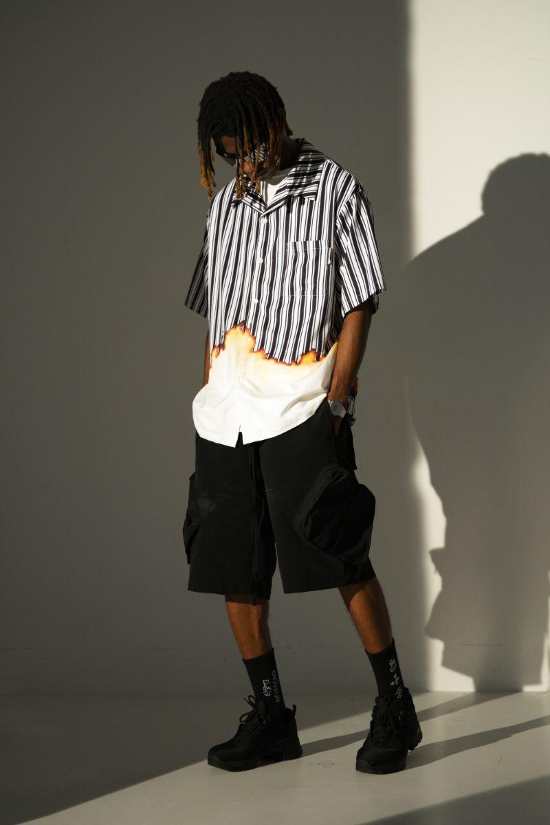 Empty Reference Burning Striped Cuban Shirt