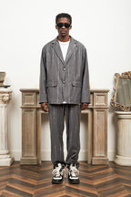 Empty Reference Thorn Print Straight Trousers
