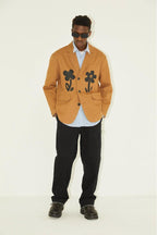 Empty Reference Floral Print Coffee Suit