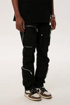 F&F Large Pockets Zipper Trousers