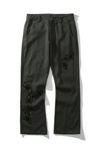 CZ Lace Embroidered Ghosts Flared Trousers