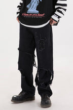 CZ Washed Ripped Jeans