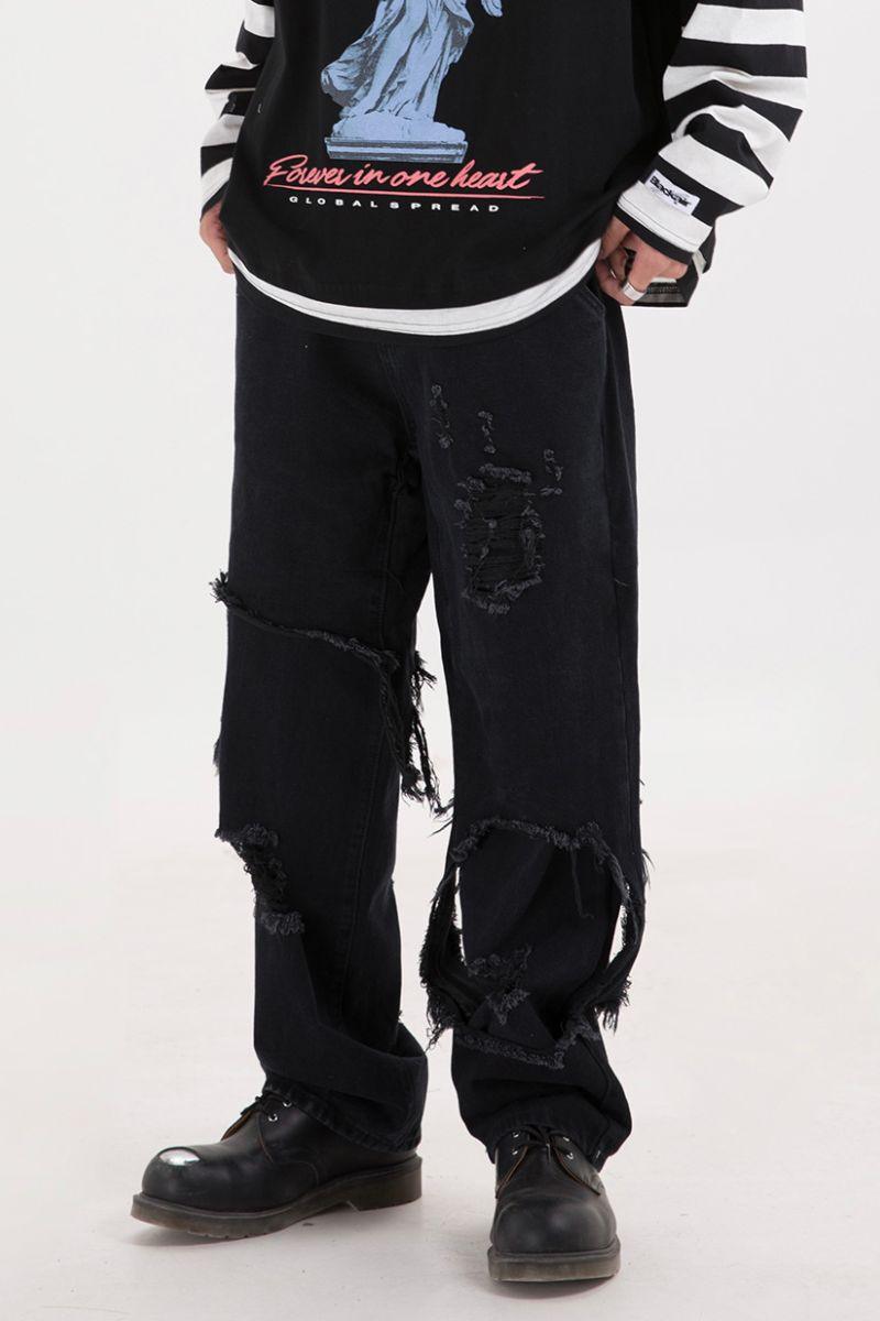 CZ Washed Ripped Jeans