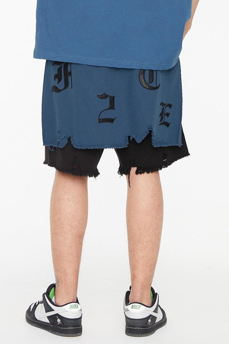 F2CE Two-Piece Leather Embroidered Shorts