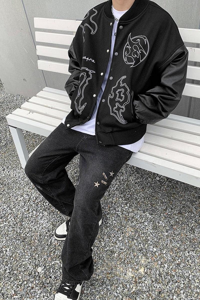 CZ Embroidered Retro Varsity Jacket