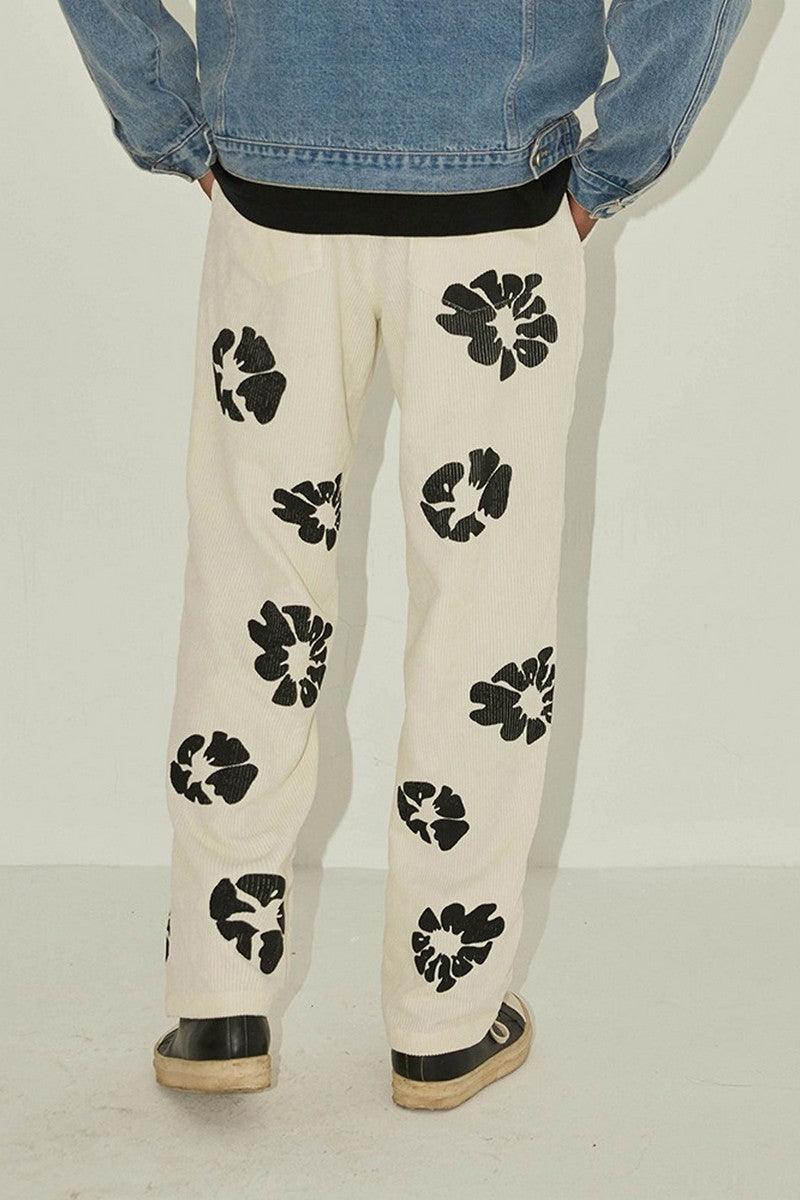 Empty Reference Logo Print Corduroy Trousers