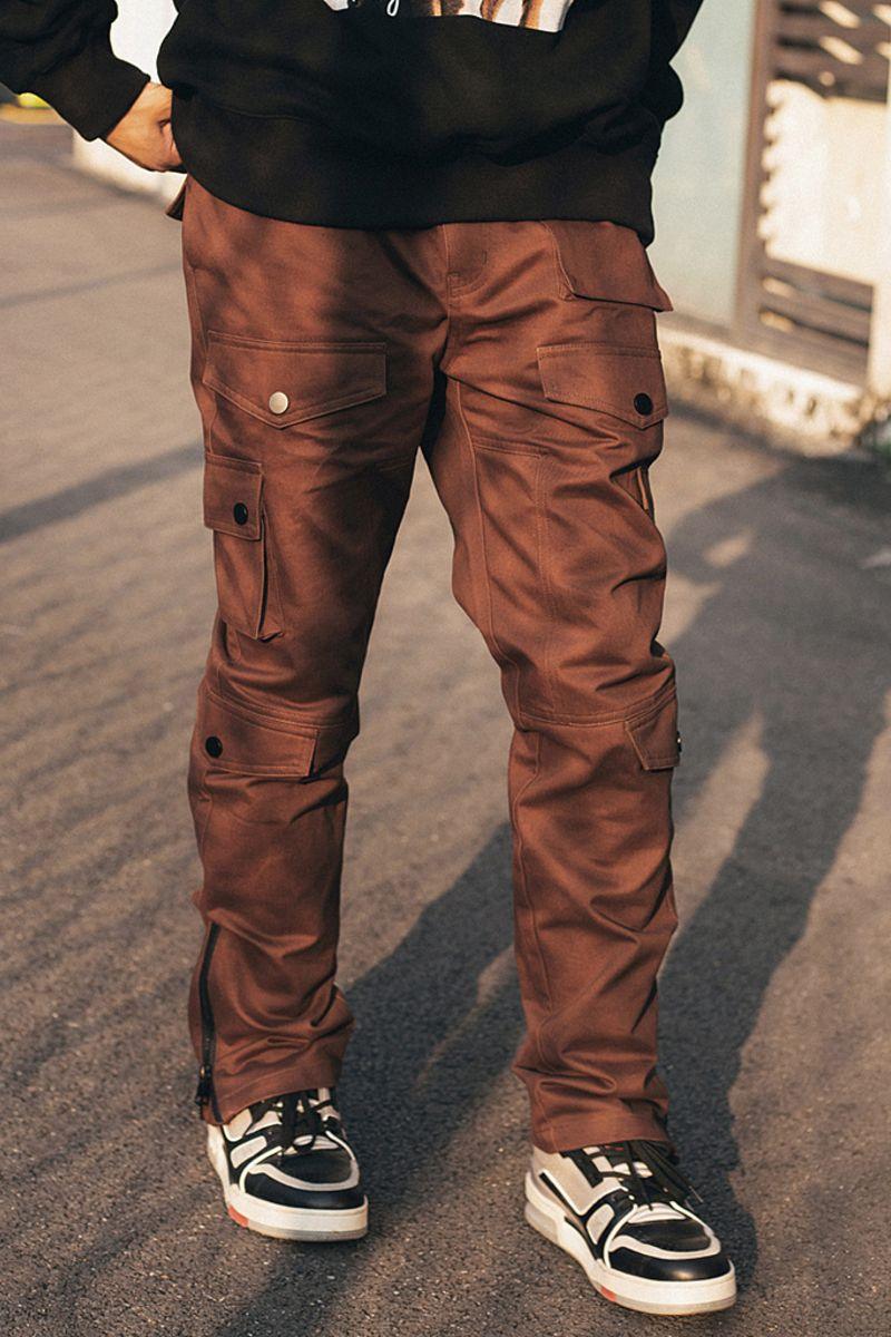 Antidote Brown Multi Pocket Adjustable Trousers