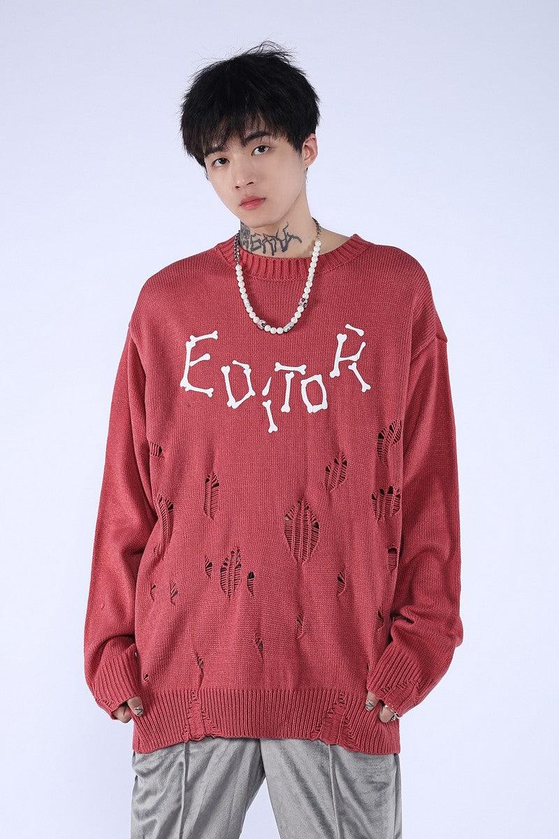 CZ Distressed Logo Sweater