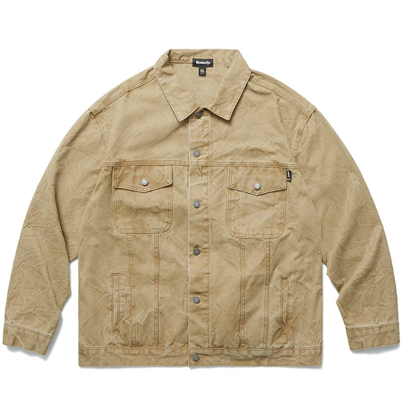 RMY Pleated Washed Jeans Jacket