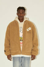 Empty Reference Camel Flowers Sherpa Jacket