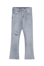CZ Distressed Washed Flared Jeans
