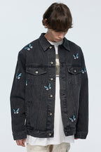 Old Order Butterfly Embroidered Jeans Jacket