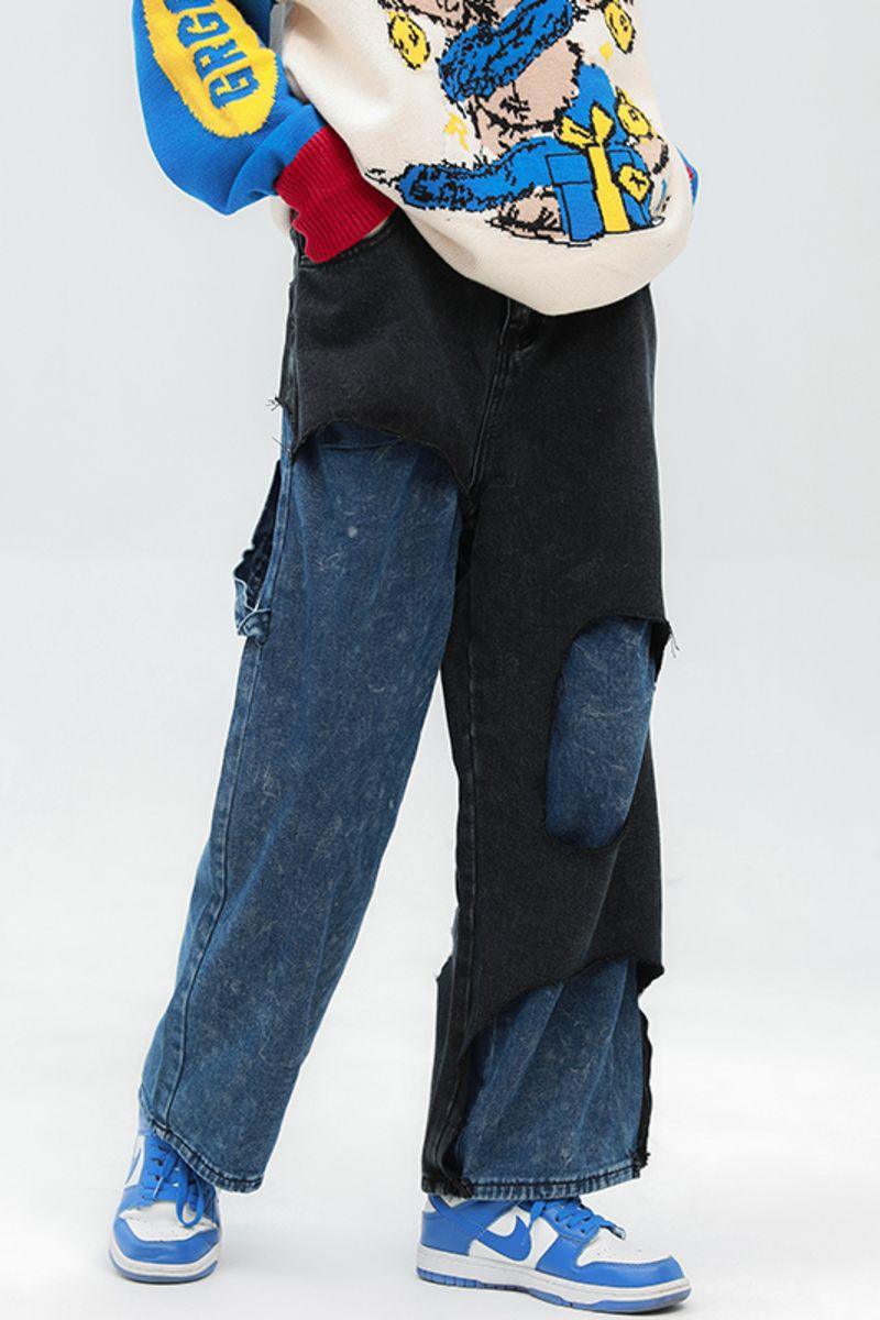 CZ Ripped Washed Jeans