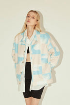 Empty Reference Clouds Print Coach Jacket