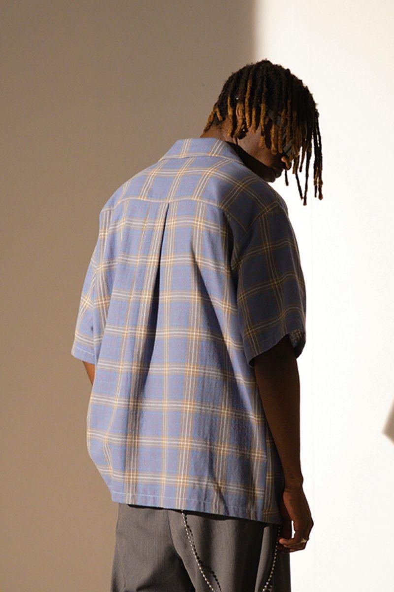 Empty Reference Blue Checkered Cuban Shirt