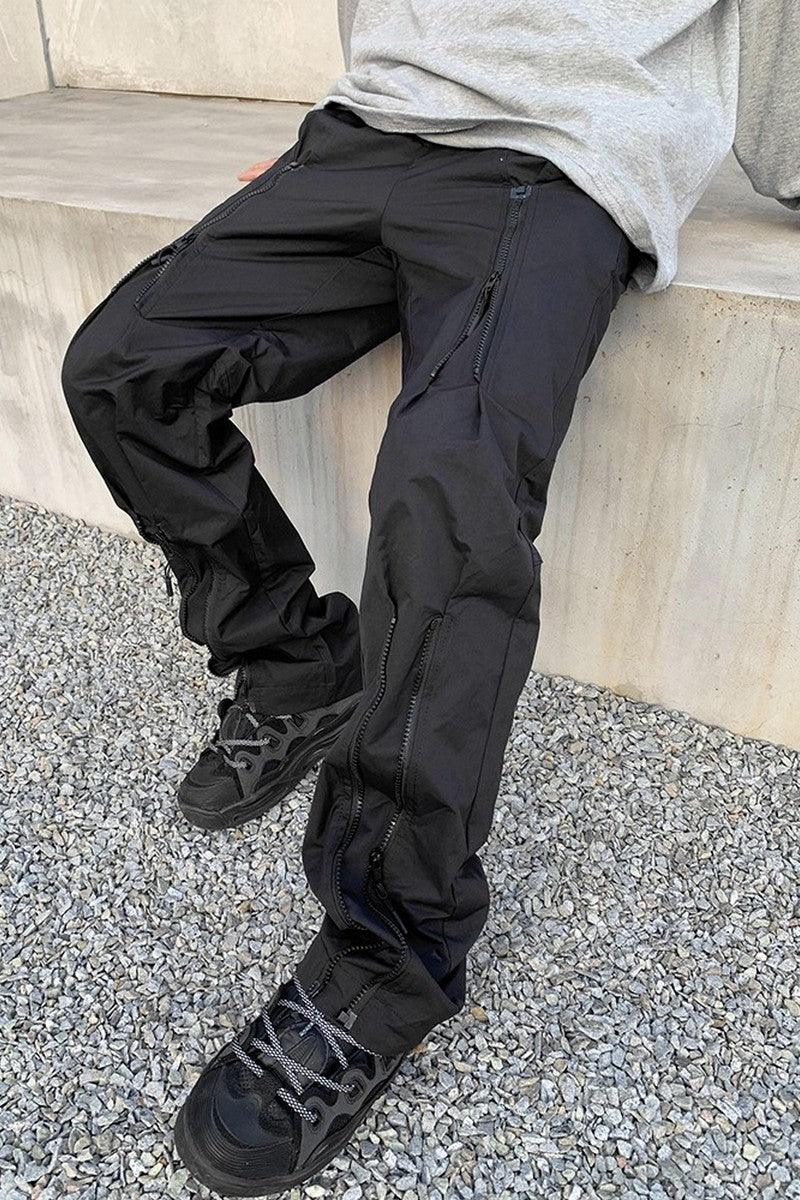 CZ Zipper Flared Pants