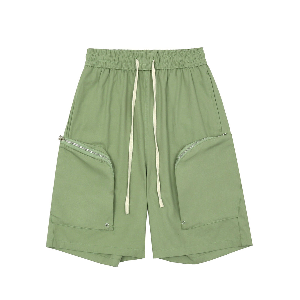 CZ Zipper Pockets Loose Shorts