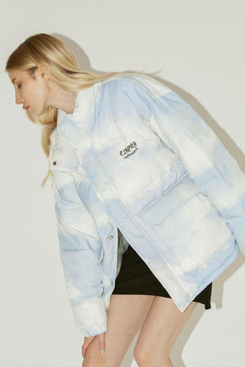 Empty Reference Clouds Print Down Jacket