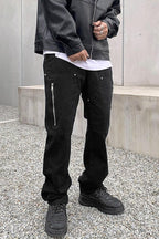 CZ Zipper Loose Straight Trousers