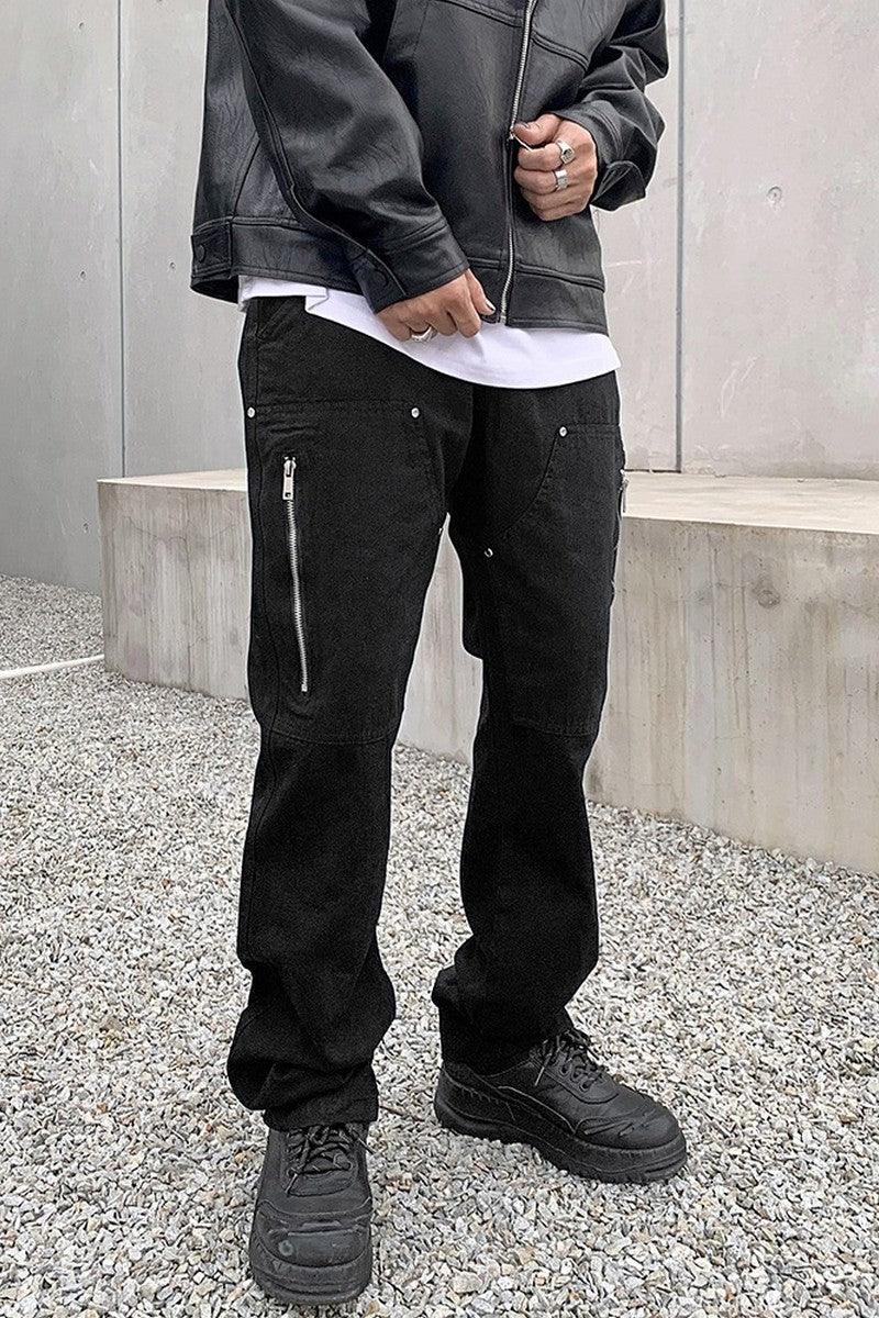 CZ Zipper Loose Straight Trousers