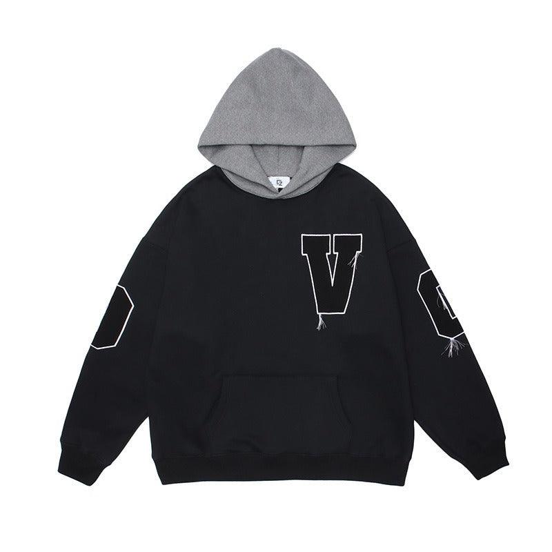 CZ Embroidered Loose Hoodie