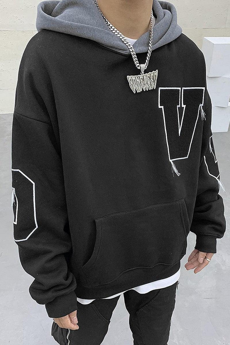 CZ Embroidered Loose Hoodie
