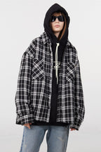 STEEPC Embroidered Logo Plaid Jacket