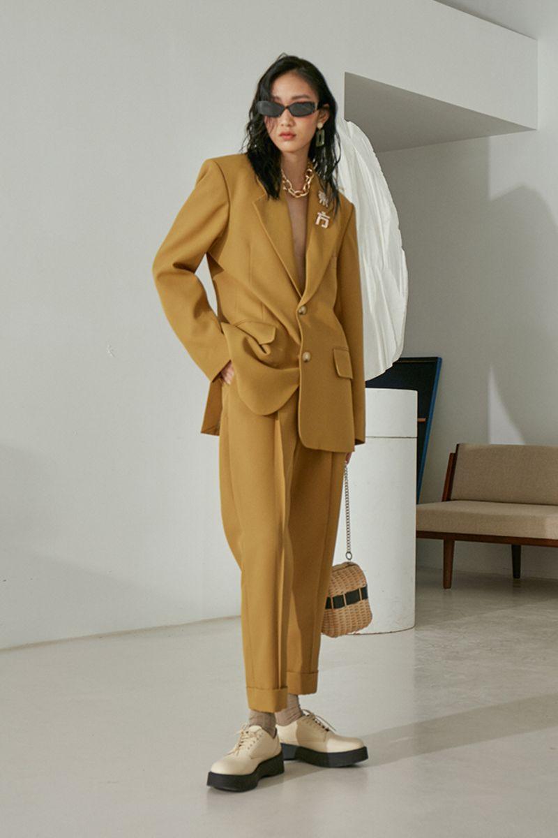 Mix7 Golden Straight Trousers