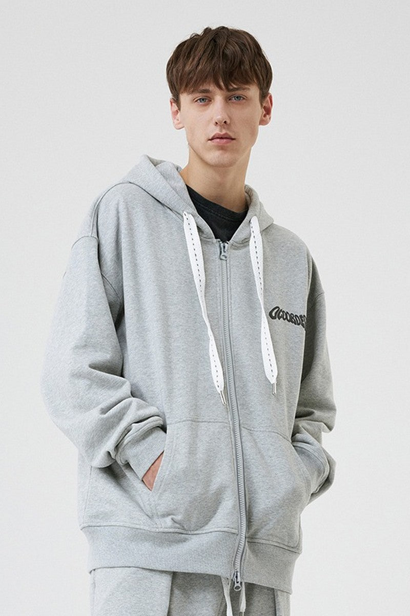 OO Friends Only Logo Foam Zip Up Hoodie