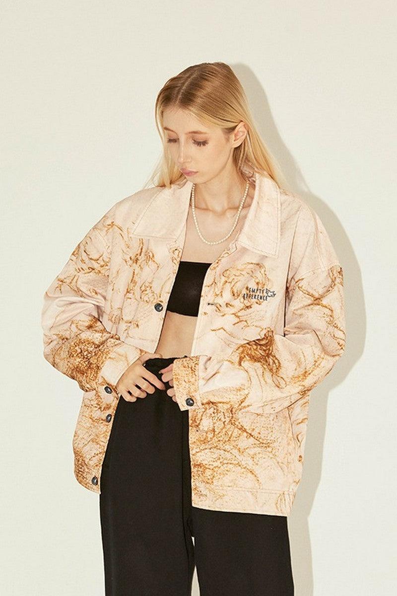 Empty Reference Angels Print Coach Jacket