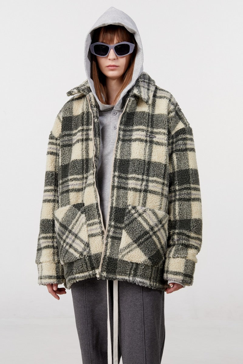 STEEPC Plaid Sherpa Jacket