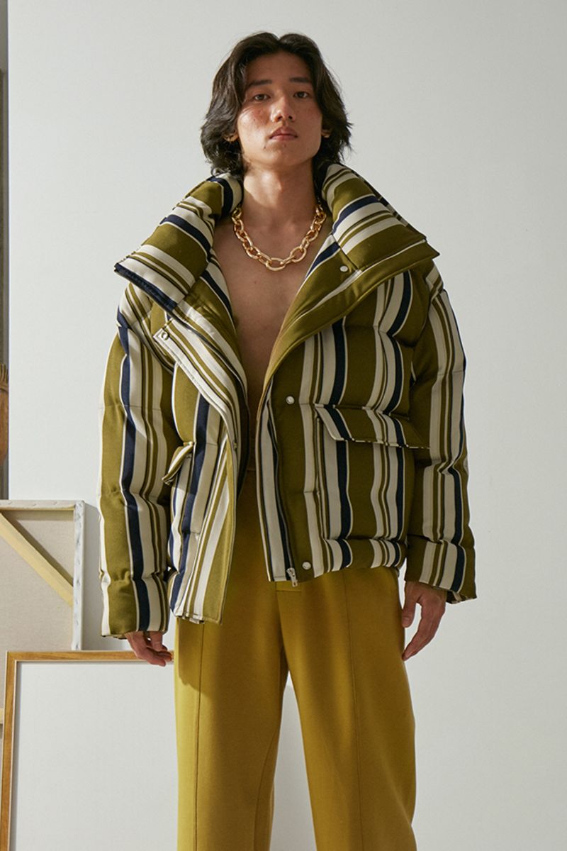 Mix7 Striped Down Jacket