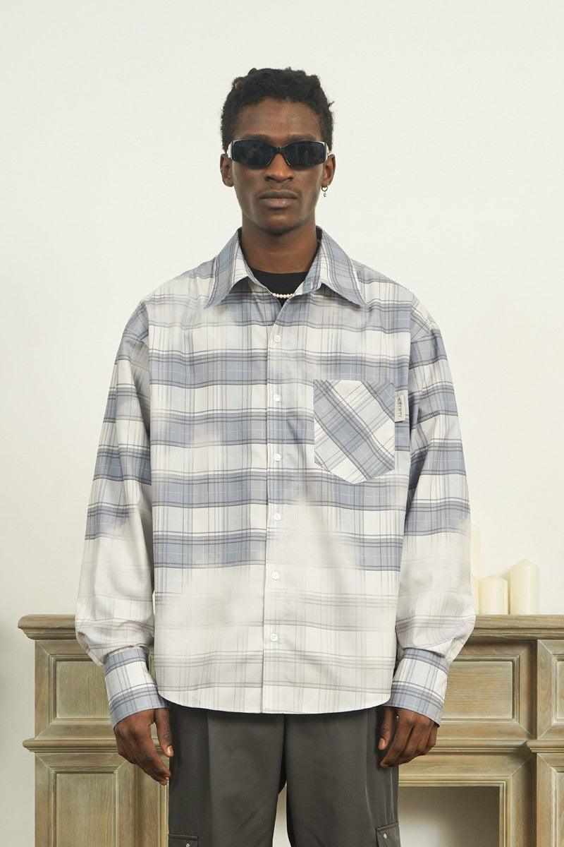 Empty Reference Faded Checkered Long Sleeve Shirt