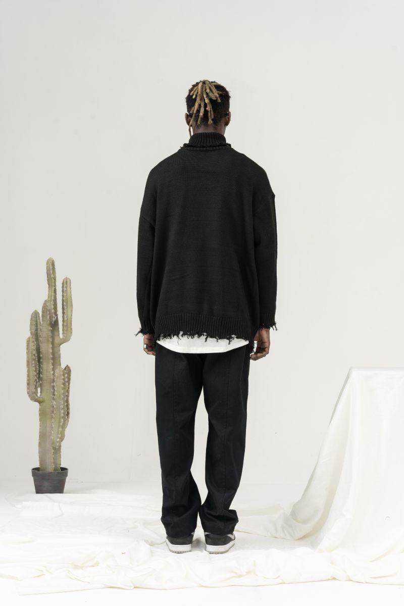 CZ Ripped Knit Turtleneck - UK Only