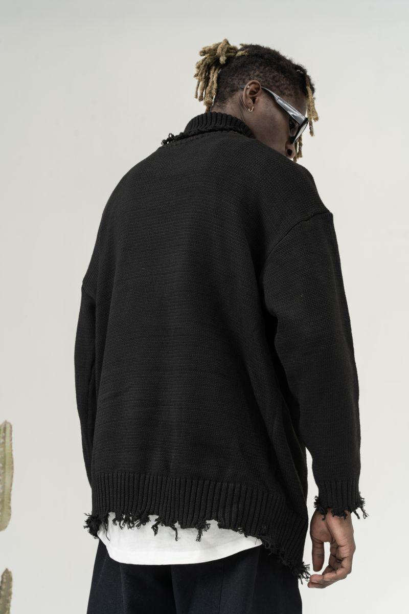CZ Ripped Knit Turtleneck - UK Only