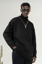 CZ Ripped Knit Turtleneck - UK Only
