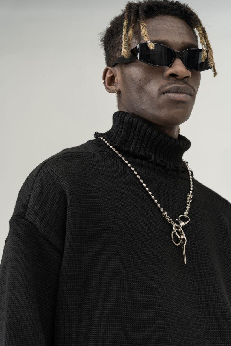 CZ Ripped Knit Turtleneck - UK Only