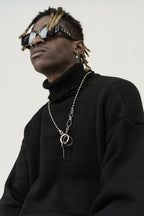 CZ Ripped Knit Turtleneck - UK Only