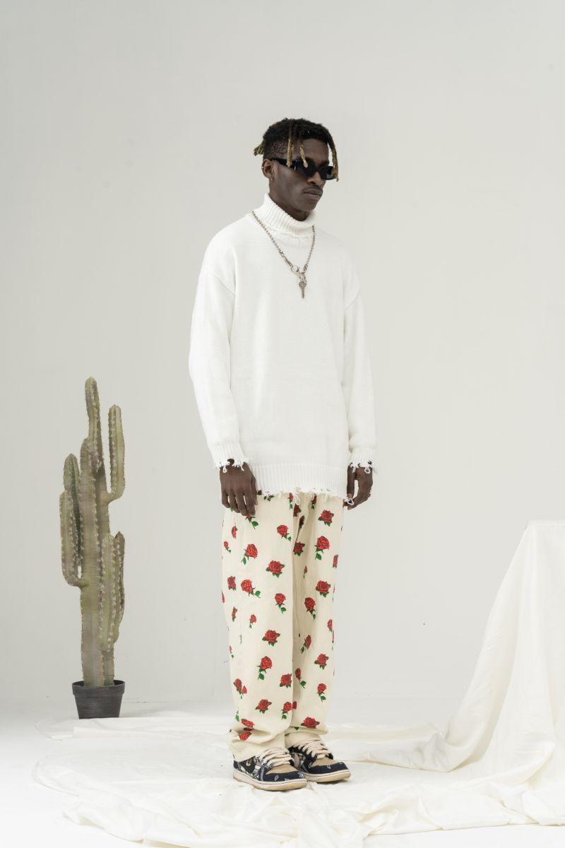 CZ Ripped Knit Turtleneck - UK Only