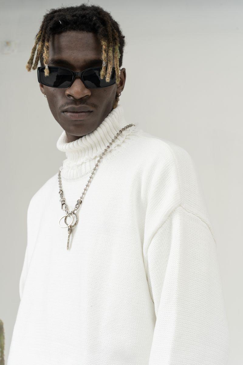 CZ Ripped Knit Turtleneck - UK Only