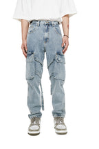 OO Straps Straight Washed Jeans